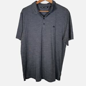 Travis Mathew Large Gray Polo Shirt Performance Golf Poly Cotton Blend